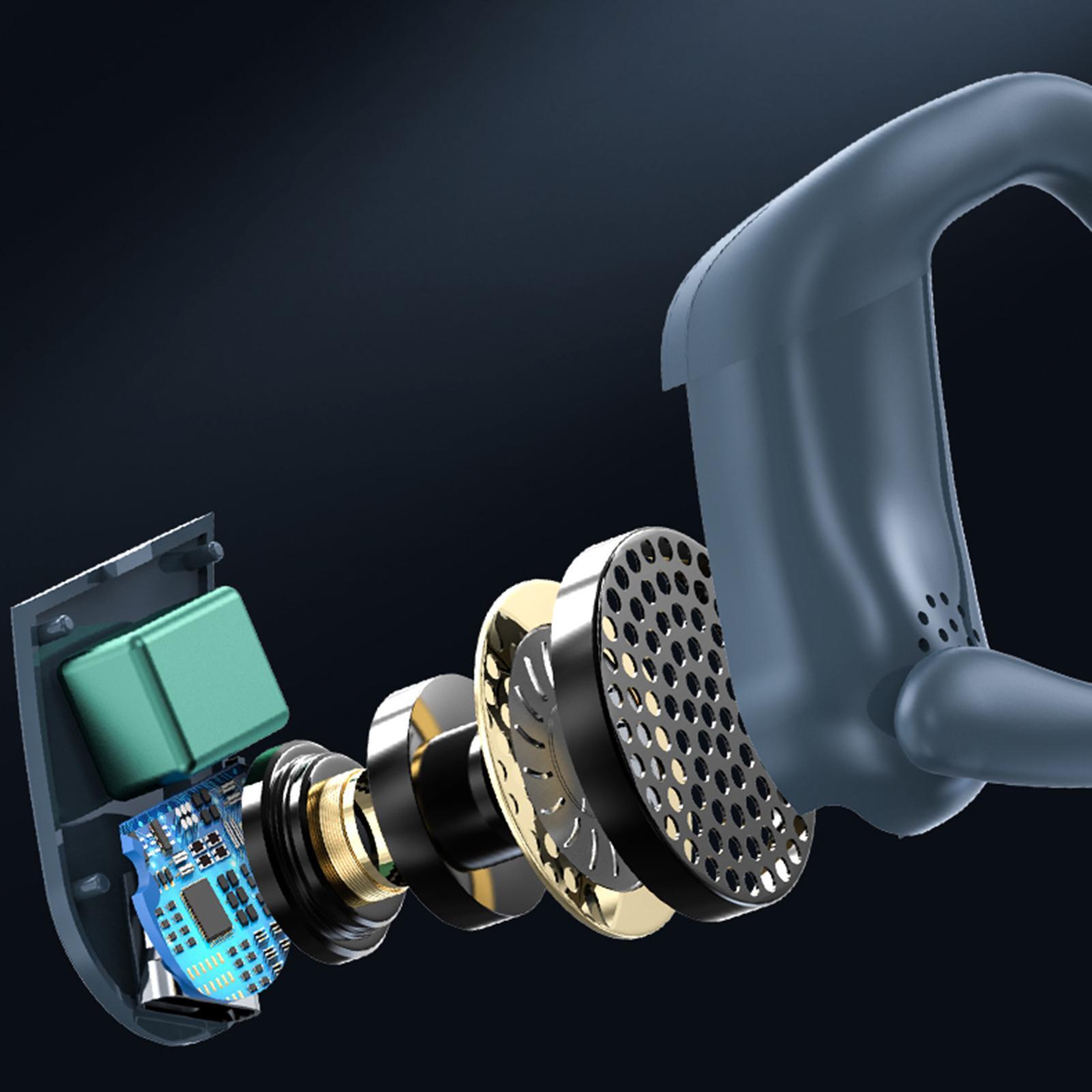 Headset Earpiece Business Earphone Ear Hook Waterproof Headphone for Yoga Black