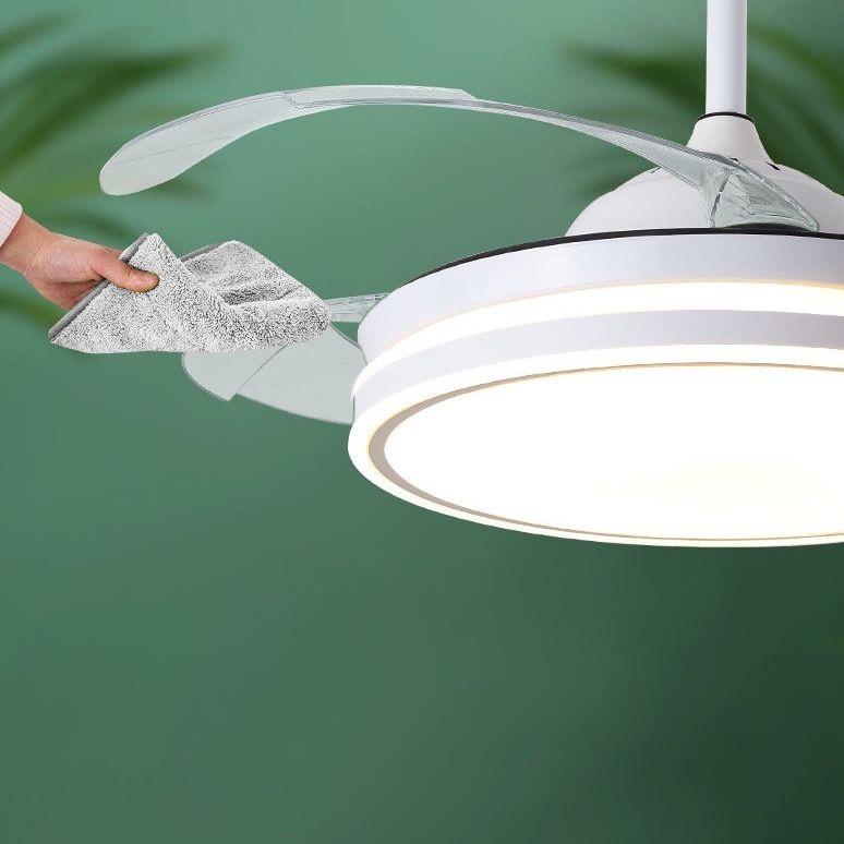 Quạt điện Đèn quạt vô hình Phòng khách Phòng ngủ hiện đại Quạt đơn giản Đèn quạt treo cái quạt