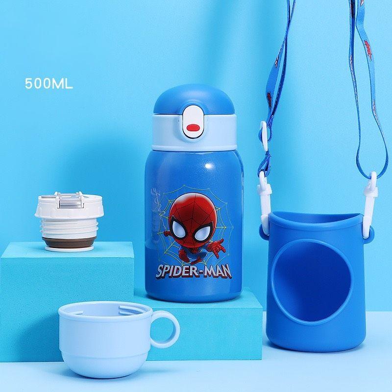 Bình Giữ Nhiệt Hàng DlSNEY Xinh Xắn Cho Bé. Có ống hút, đầu rót , túi đựng và dây đeo rất đẹp