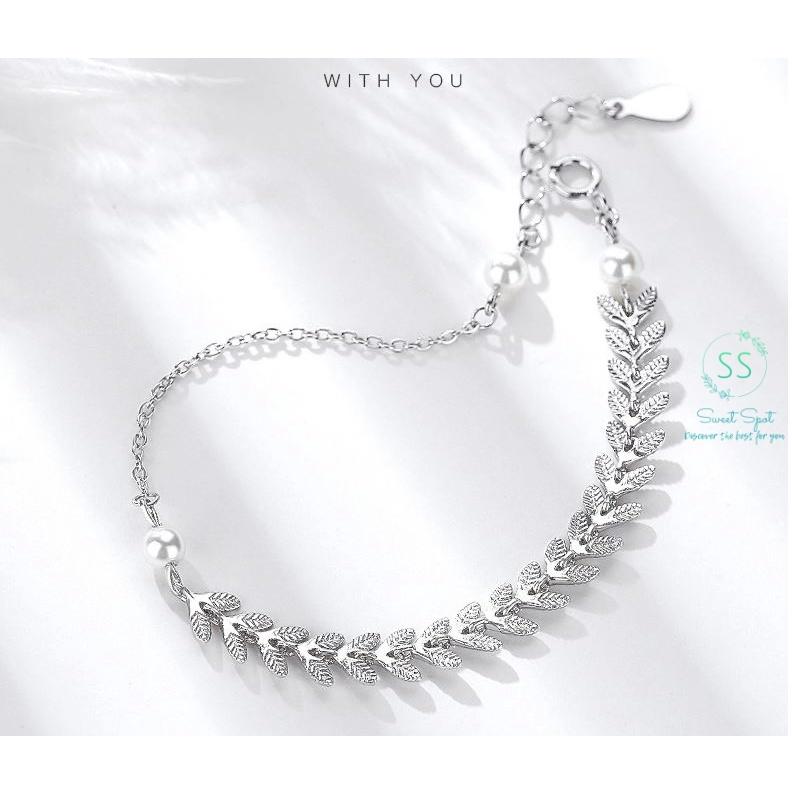 Lắc tay bạc nữ S925, lắc chân, vòng tay lông vũ Hàn Quốc, quà tặng bạn gái