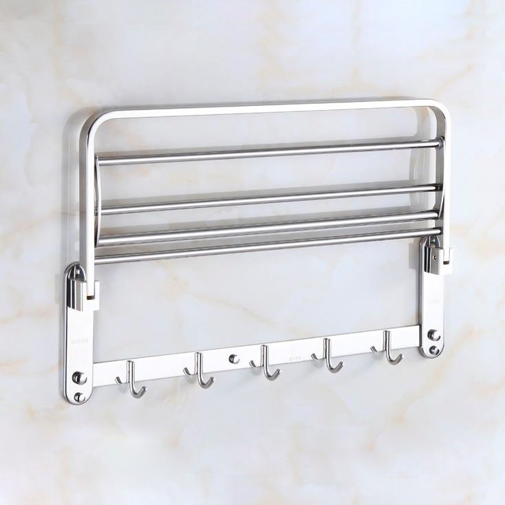 Kệ Inox SUS304 gập đứng để khăn tắm treo tường
