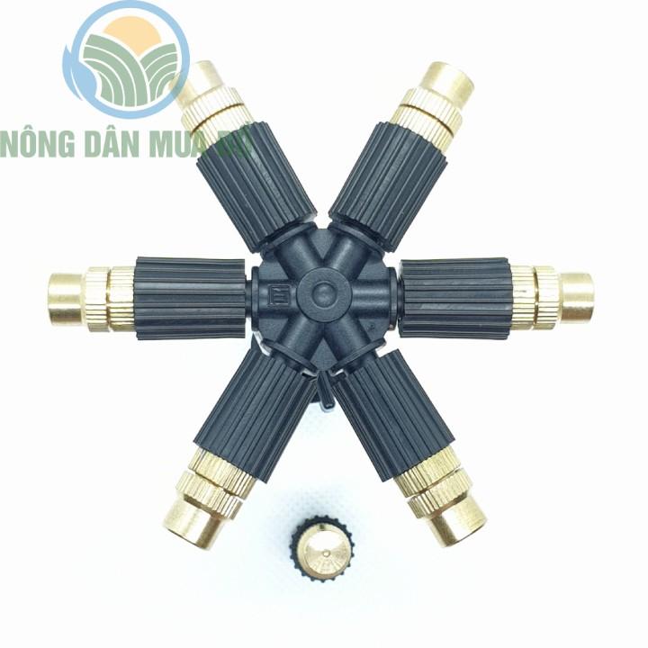 COMBO 5 BÉC PHUN SƯƠNG 6 HƯỚNG ĐẦU ĐỒNG CHÂN REN 21