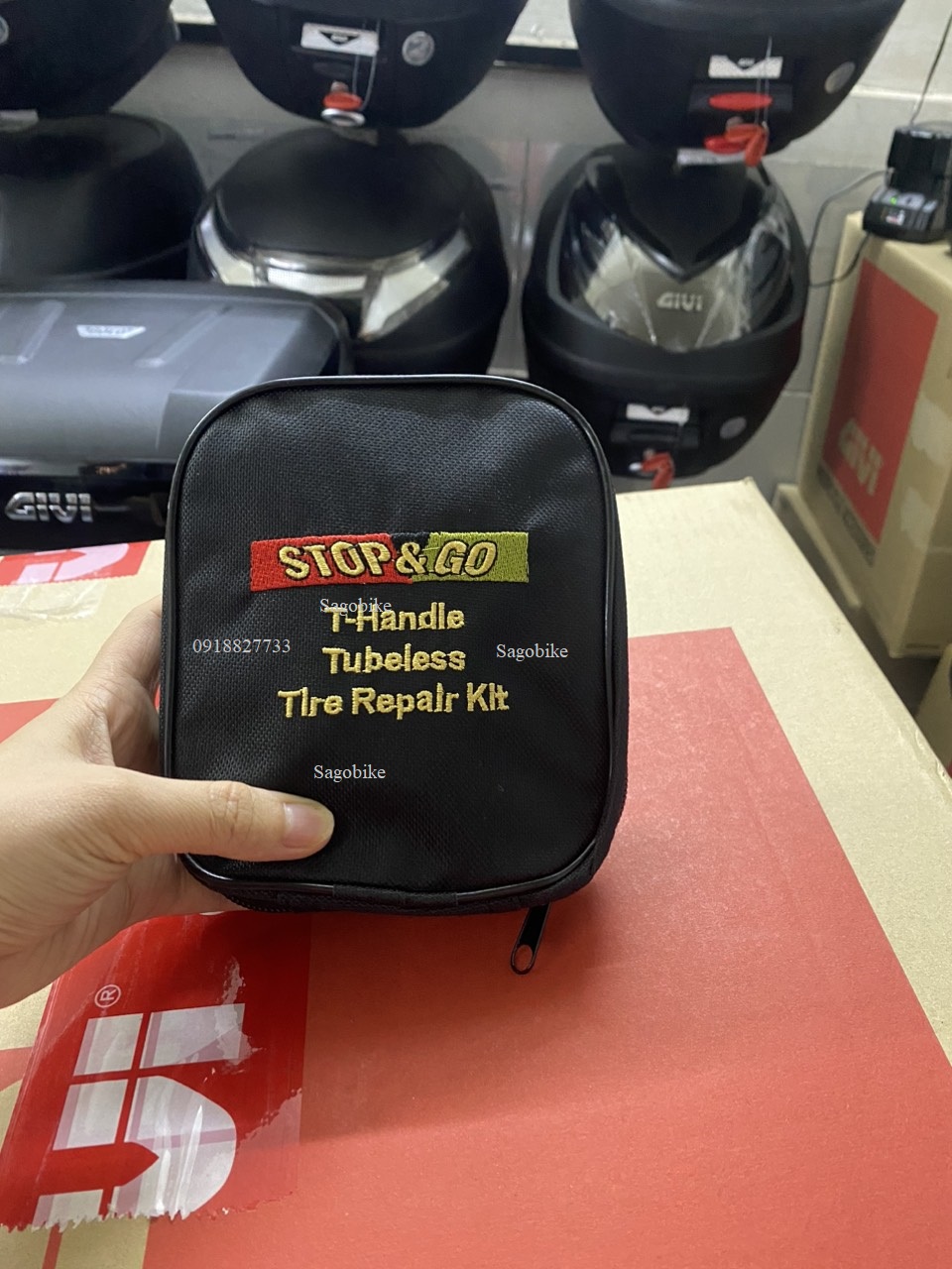 Bộ vá vỏ không ruột Stop & go, bộ vá xe Stop&go không ruột, không săm