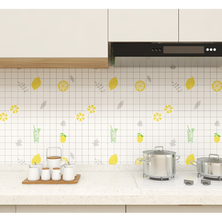 CUỘN 5M DECAL GIẤY DÁN TƯỜNG BẾP KEO SẴN KHỔ 60CM MẪU TRÁI CÂY GIẢI KHÁT