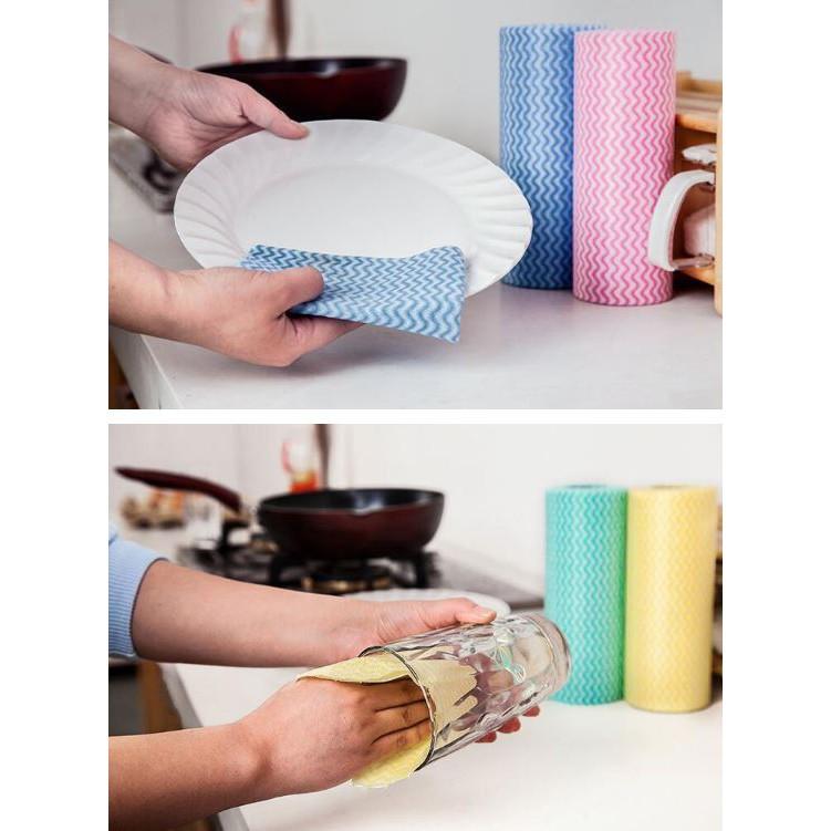 Cuộn khăn vải không dệt lau nhà bếp đa năng 21x20cm