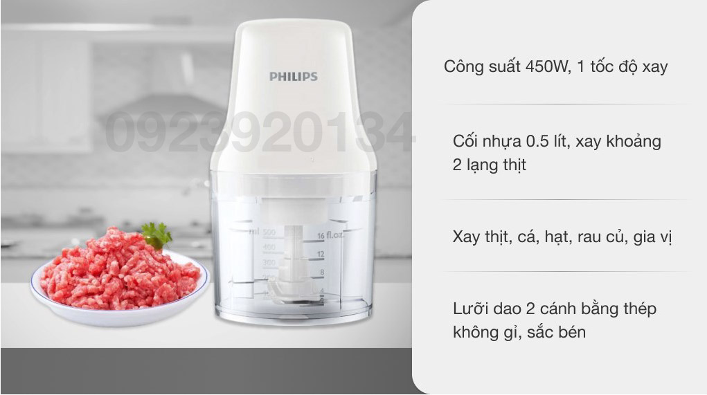 Máy xay thịt  Philips HR1393/00 - Hàng chính hãng