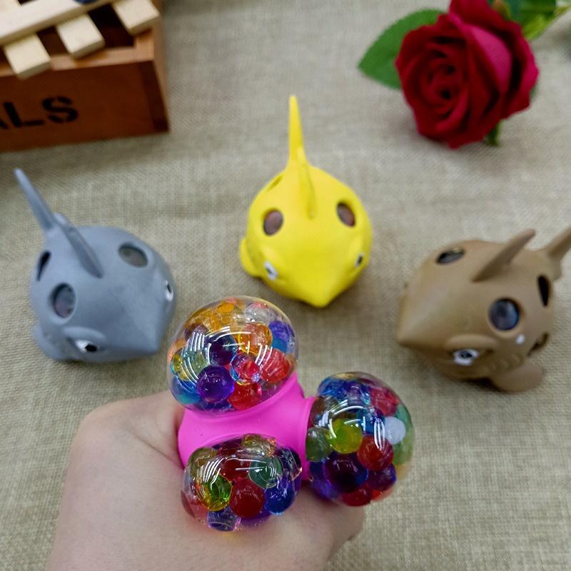 Squishy Hình Con Cá Mập bóp ra hạt nở giải trí mềm mịn siêu đàn hồi giải tỏa căng thẳng