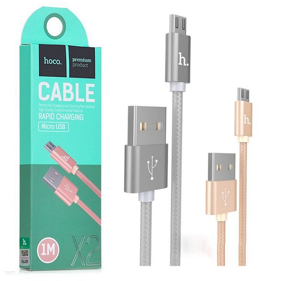 Cáp sac micro usb Hoco x2 dài 1m - dây sạc nhanh bọc dù chống đứt cho samsung xiaomi,...vv - hàng chính hãng