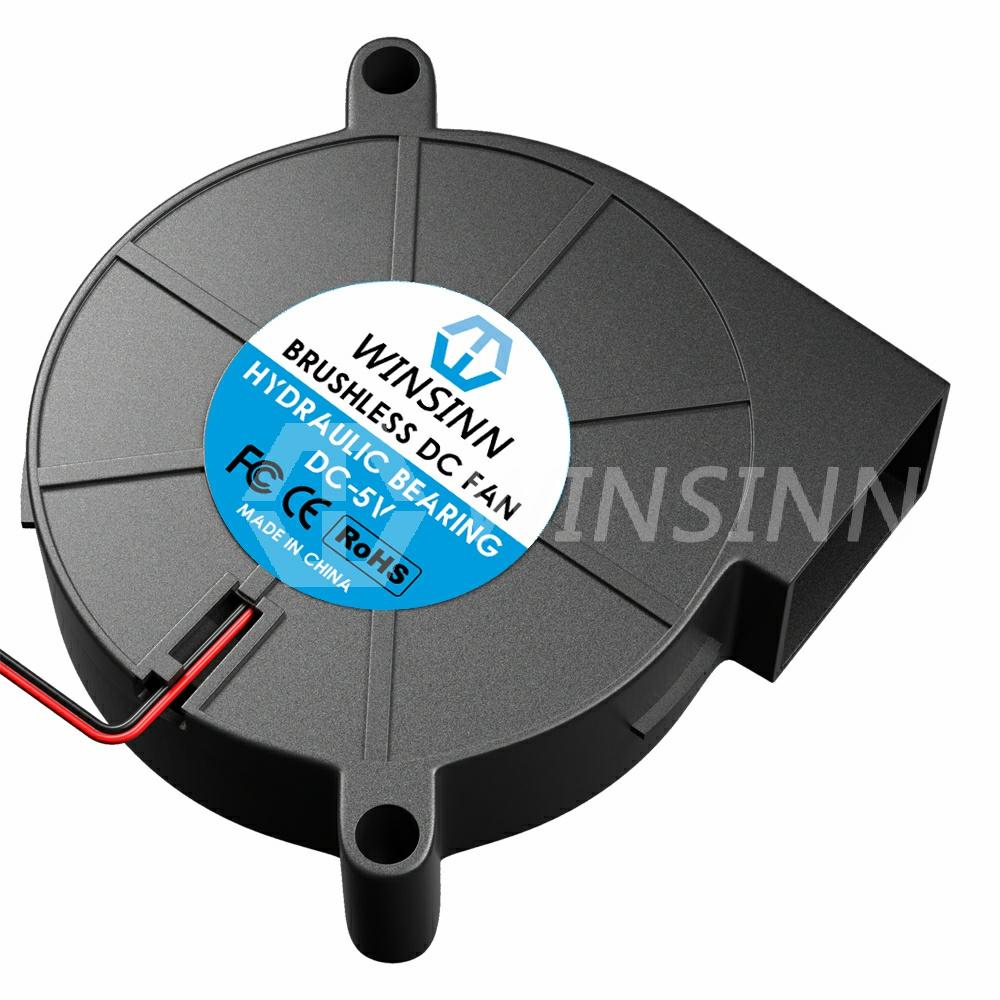 Quạt Winsinn 50mm 5V 12V 24V，       máy in 3D Micro Blower 5015 Vòng bi thủy lực / kép，       làm mát không chổi than 50x15mm 2pin