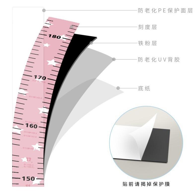 Thước decal đo chiều cao 3D gắn tường cho bé họa tiết ngộ nghĩnh đáng yêu