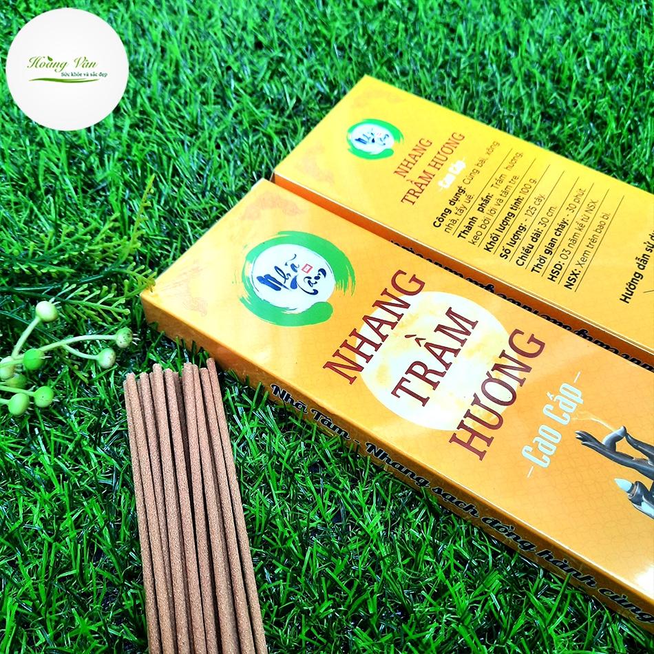 Nhang Trầm Hương cao cấp Nhã Tâm Hộp 100gram - Đậm chất trầm sạch tự nhiên 100%