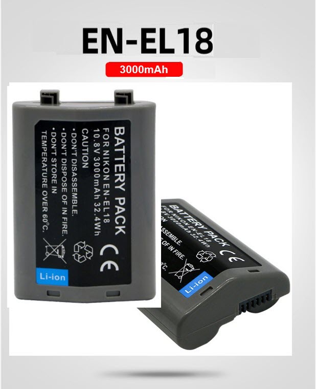 Pin EN-EL18 Dung Lượng Cao 3000mAh Dùng Cho Các Máy Ảnh Nikon Z9, D4, D4S, D4X, D810. Battery Pack for Nikon EN-EL18. 3000mAh for Nikon EN-EL18 ENEL18 Digital camera battery Camcorder Fully decoded battery