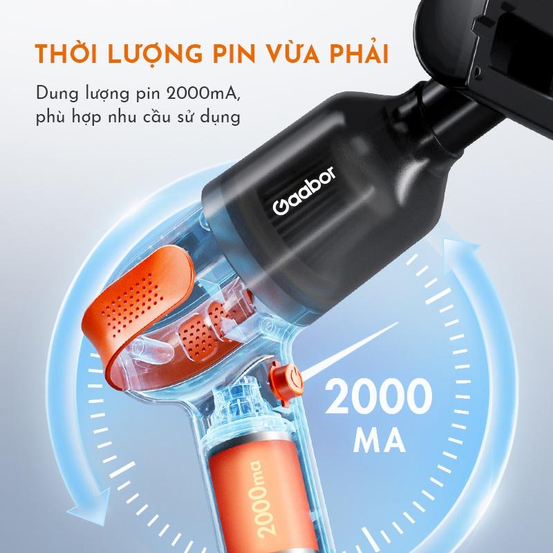 Máy hút bụi cầm tay GAABOR GVCC-M1A1 không dây lực hút mạnh, 4 đầu hút đa năng cho ô tô - Hàng chính hãng