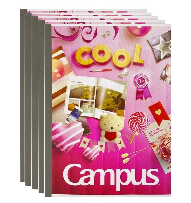 Lốc 5 quyển vở kẻ ngang 200 trang B5 Campus NB-BGIF200 màu hồng