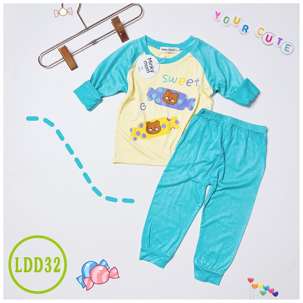 Bộ Dài Tay Cho Bé LDD32 Đồ Bộ Thun Lạnh Cao Cấp Mềm Mịn Thoáng Mát Hàng Chuẩn Loại 1 MINKY MOM