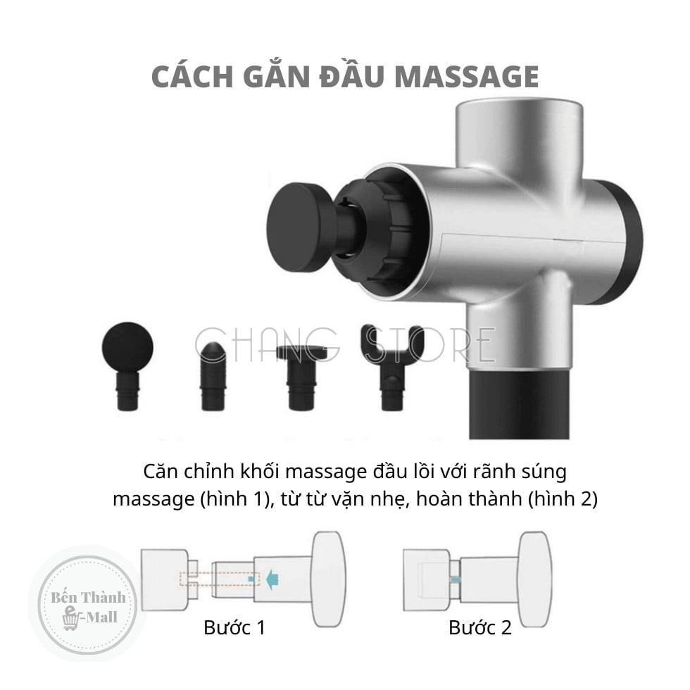 Súng Massage 4 Đầu 6 Chế Độ Fascial Giảm Cơ Căng Cơ Trị Nhức Mỏi Vai Gáy Hiệu Quả