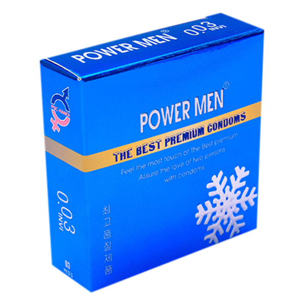 Bao Cao Su Powermen Hương Bạc Hà 0.03 (Hộp 3 Chiếc)