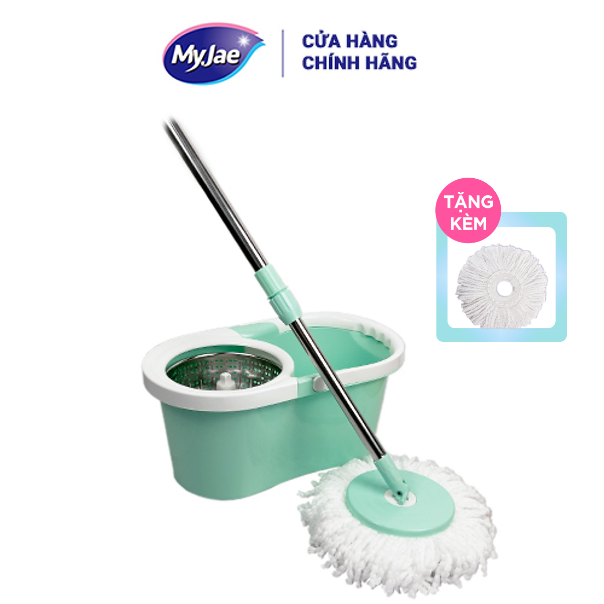 Bộ Lau Nhà MyJae Sợi Microfiber Xoay 360 Độ Thông Minh, Lau Sạch Nhanh Khô 134cm