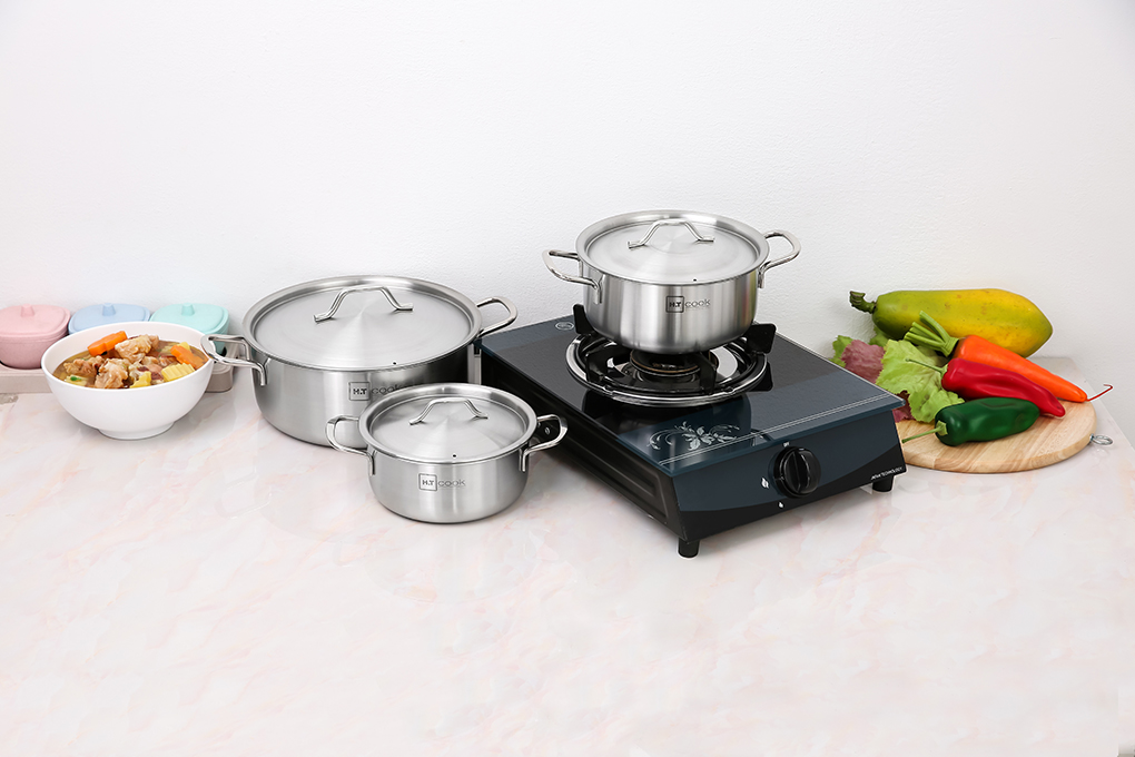 Bộ 3 nồi inox nắp inox Fivestar HT Cook HT-06DN - Hàng chính hãng