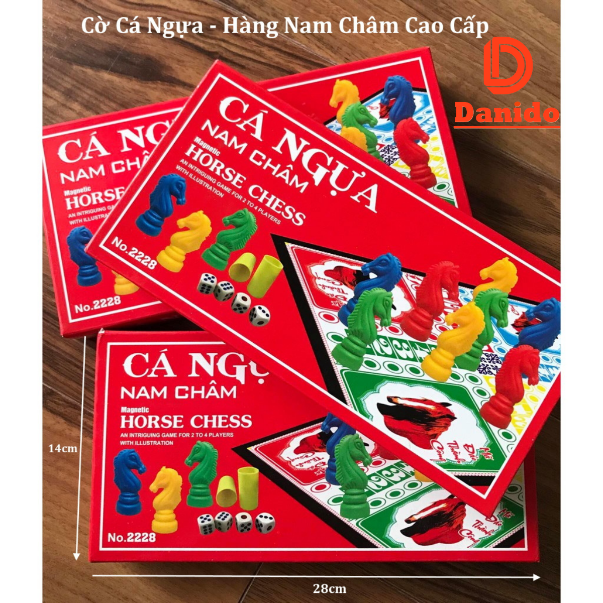 Bộ cờ cá ngựa Danido - Bộ cờ cá ngựa cao cấp kích thước 28x28 và 38x38cm - Hàng chính hãng D Danido