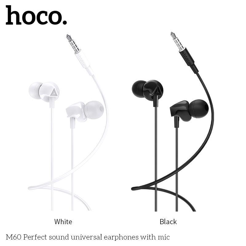 Tai nghe HOCO M60 tích hợp micro dài 1.2m bằng TPE độ đàn hồi cao tiện dụng