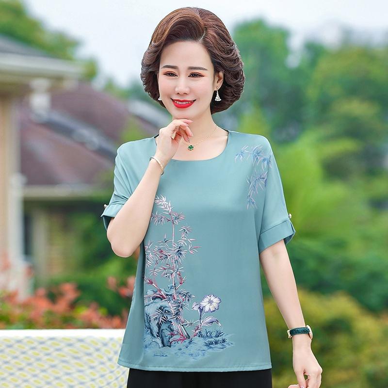 Áo sơ mi lụa trung niên nữ cho bà cho mẹ- áo kiểu nữ sang trọng