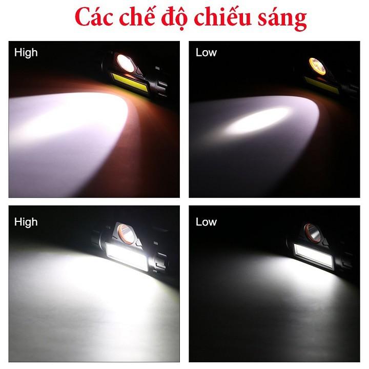 Đèn pin đội đầu siêu sáng đèn câu cá nano