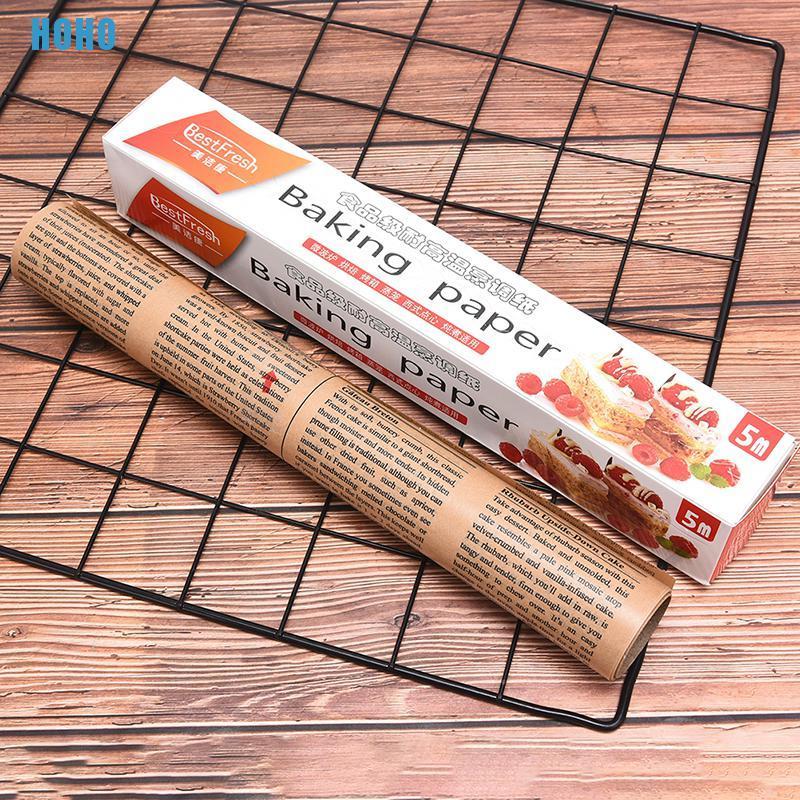 Giấy nến mặt BÁO nướng bánh cho nồi chiên không dầu, cuộn giấy lót không thấm dầu ăn hai mặt dài 8m