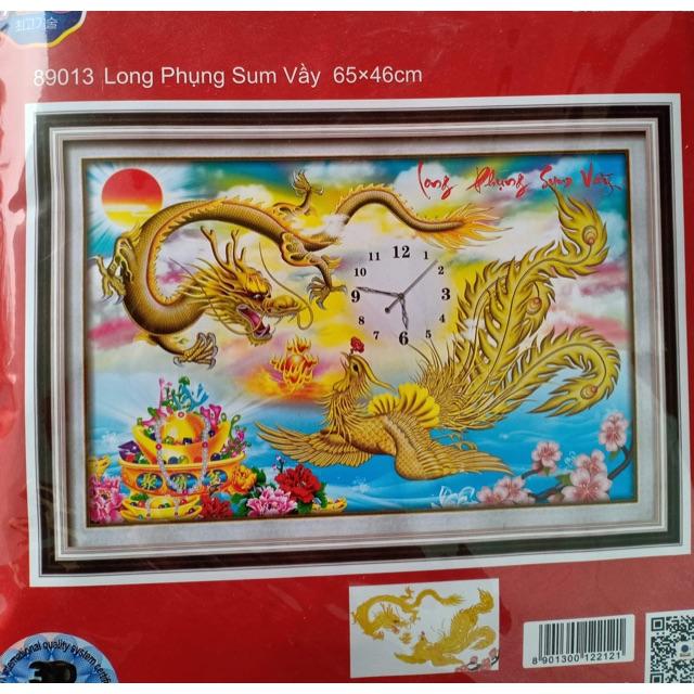 Tranh thêu chữ thập Long Phụng Sum Vầy 89013-65x46cm