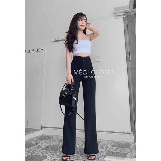 Quần nữ️Quần loe 2 cúc nâu đen siêu hót️Elisa Fashion️