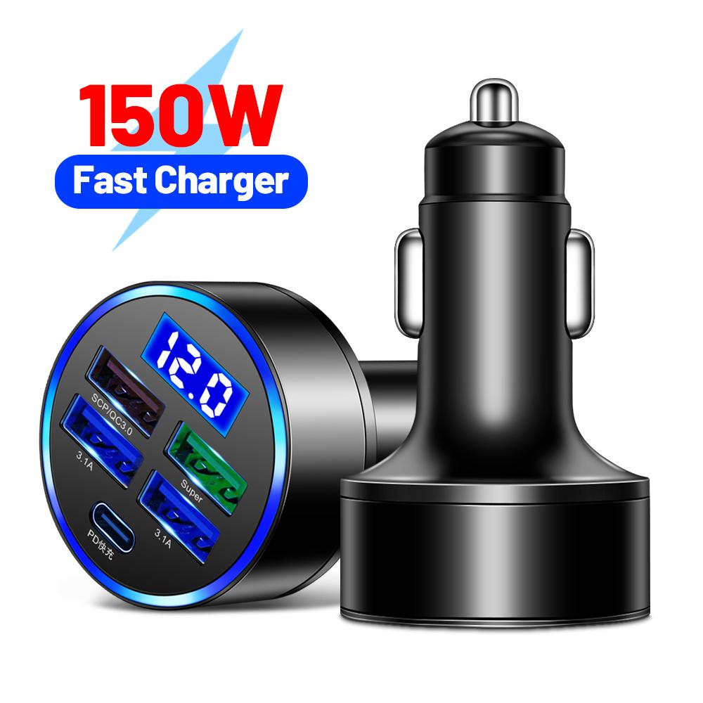 5 cổng Bộ điều hợp phích cắm tự động Sạc LED Digital Digital 15W Sạc nhanh PD USB C với phát hiện điện áp cho máy tính bảng điện thoại di động