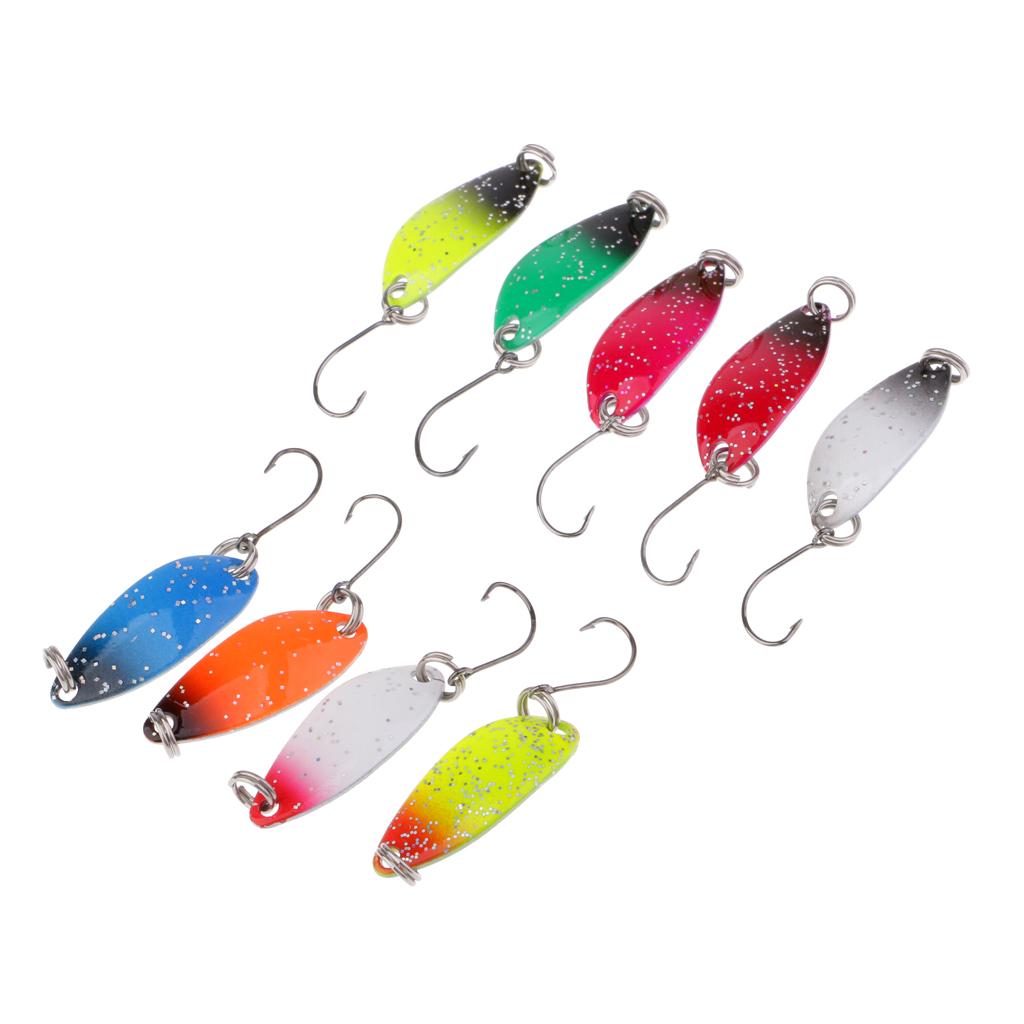 9Pcs 3.2 Cm/3G Mồi Câu Cá 9 Màu Kim Loại Dụ Mồi Câu Cá Thìa Mồi Bộ