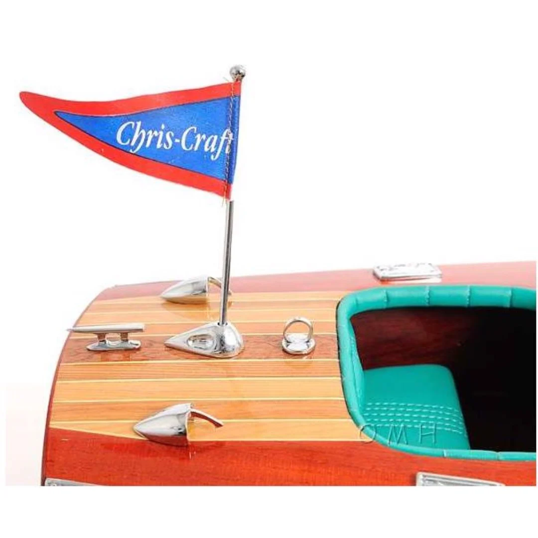 Mô hình cano CHRIS CRAFT TRIPLE COCKPIT cao cấp, mô hình thuyền gỗ tự nhiên sang trọng lắp ráp sẵn 1st FURNITURE