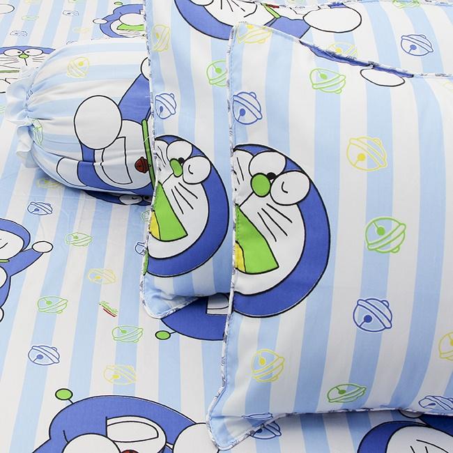 Bộ Drap Cotton May Từ Vải Cotton Thắng Lợi mẫu doraemon biển (4 Món)