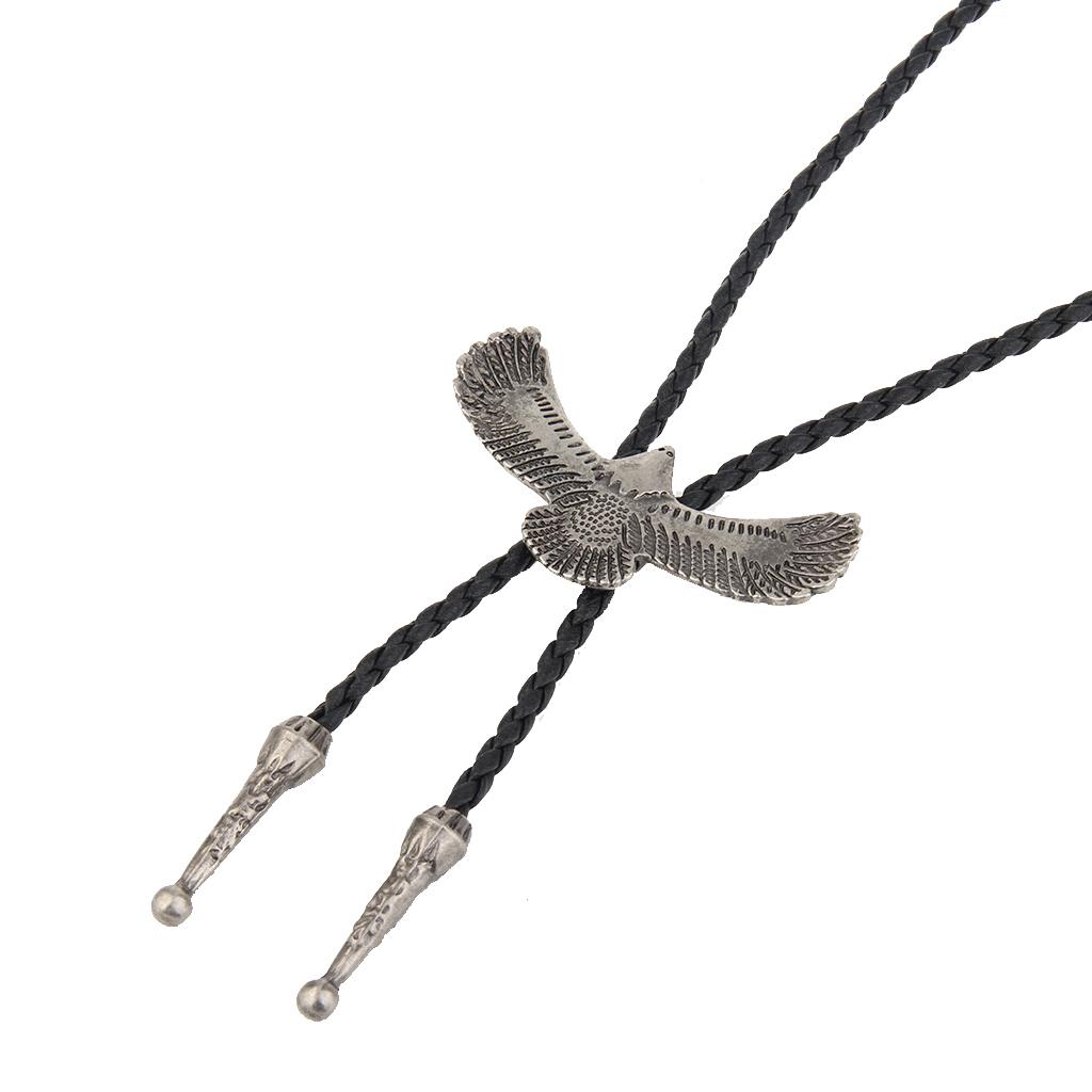 Adult Men Antique Style Alloy Metal Eagle Pendant Bolo Tie Necktie Necklace