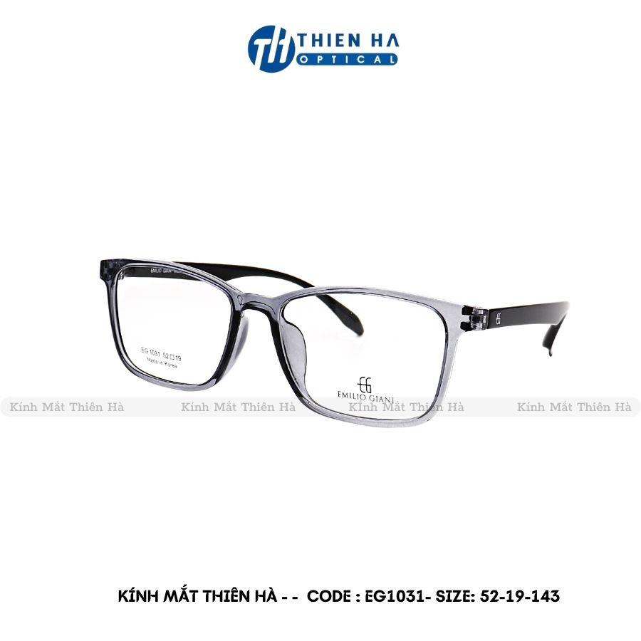 Gọng kính vuông THIEN HA OPTICAL nhập khẩu HÀN QUỐC chất liệu nhựa TR90 dẻo nhẹ bền dáng Unisex dễ đeo nhiều màu EG1031