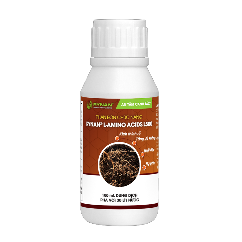 Phân bón gốc Rynan L-Amino Acids L500 - Kích thích rễ, tăng đề kháng, giải độc, phục hồi cây và hạ phèn cho đất