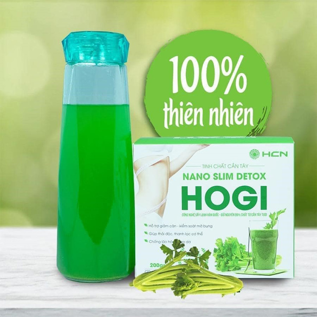 Bột Cần Tây Nguyên Chất Sấy Lạnh Hogi 200g - Da Sáng, Dáng Thon, Giảm Cân, Thanh Lọc Cơ Thể (Tinh Chất Cần Tây Nano Slim Detox Hogi 20 gói 10g)