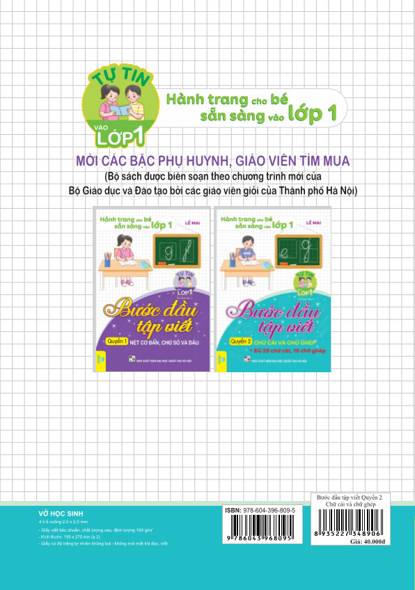 Combo 2 cuốn Bước đầu tập viết
