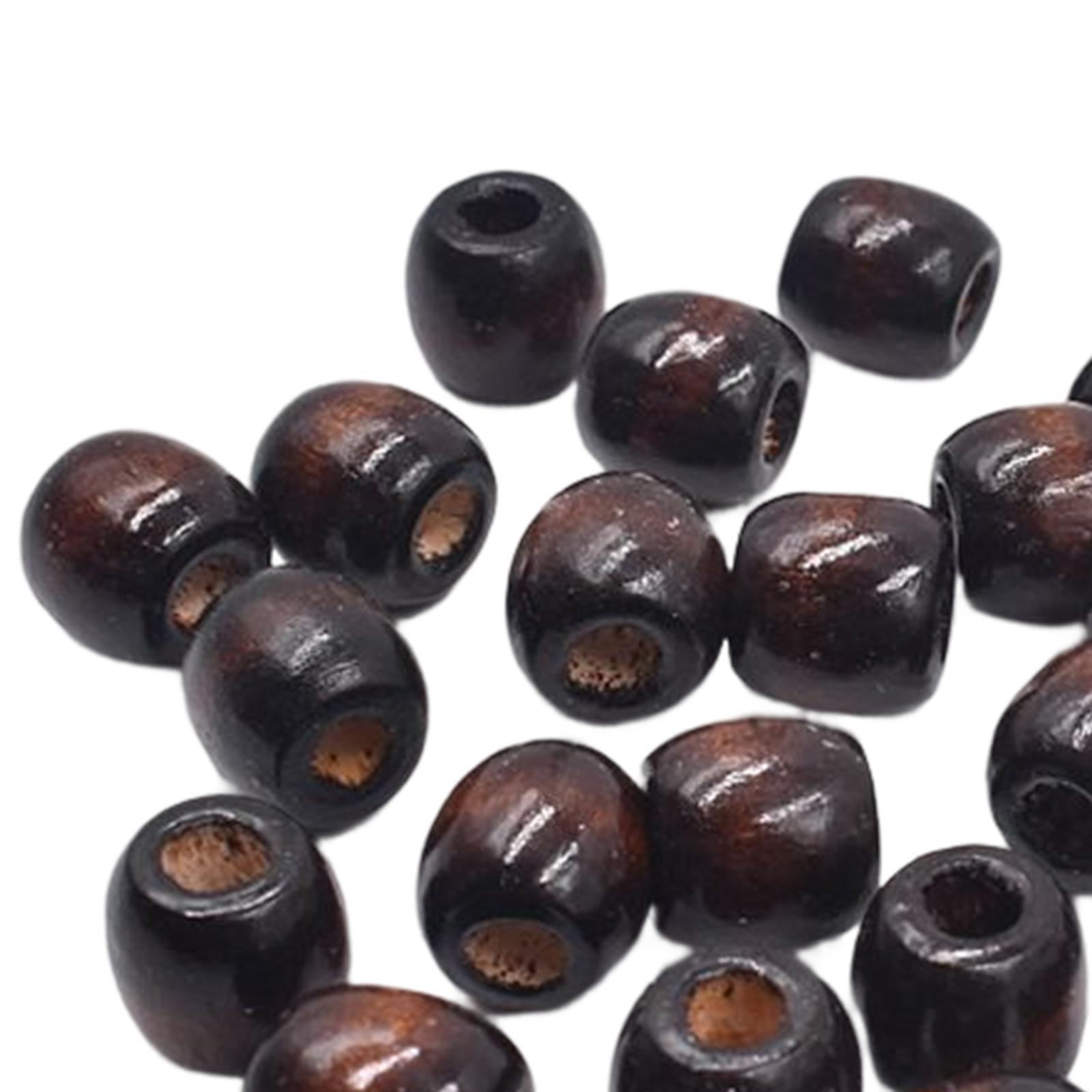 200Pcs Large Hole Wooden Beads Wood Loose Beads Beads for Threading