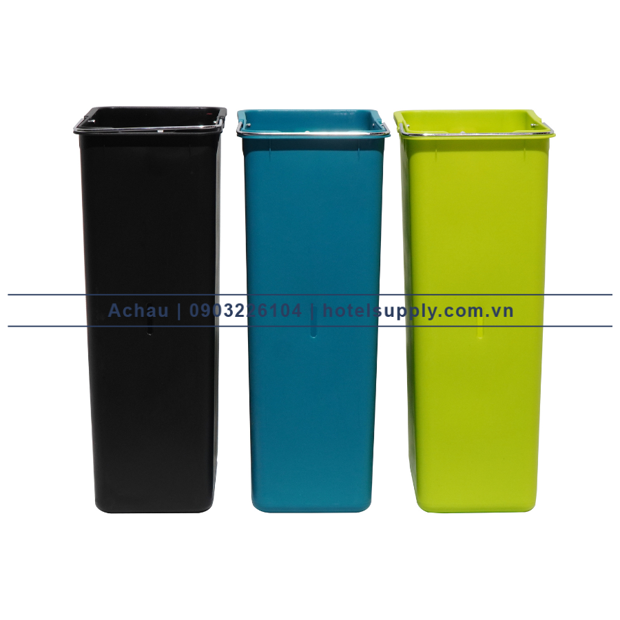 THÙNG RÁC PHÂN LOẠI 3 NGĂN EKO LUXURY BIN, 9L + 9L + 9L