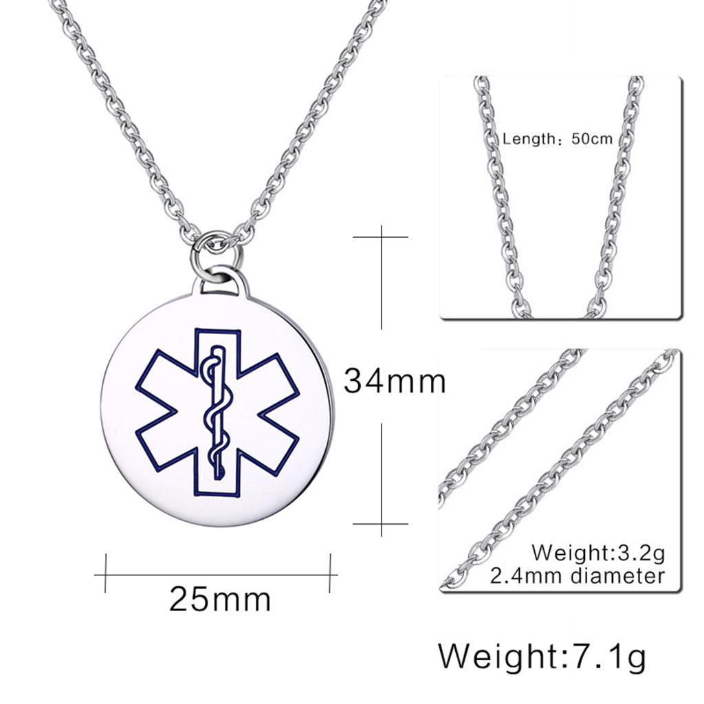 . Necklace With Pendant Health Symbol Snake Jewelry - 50cm Long