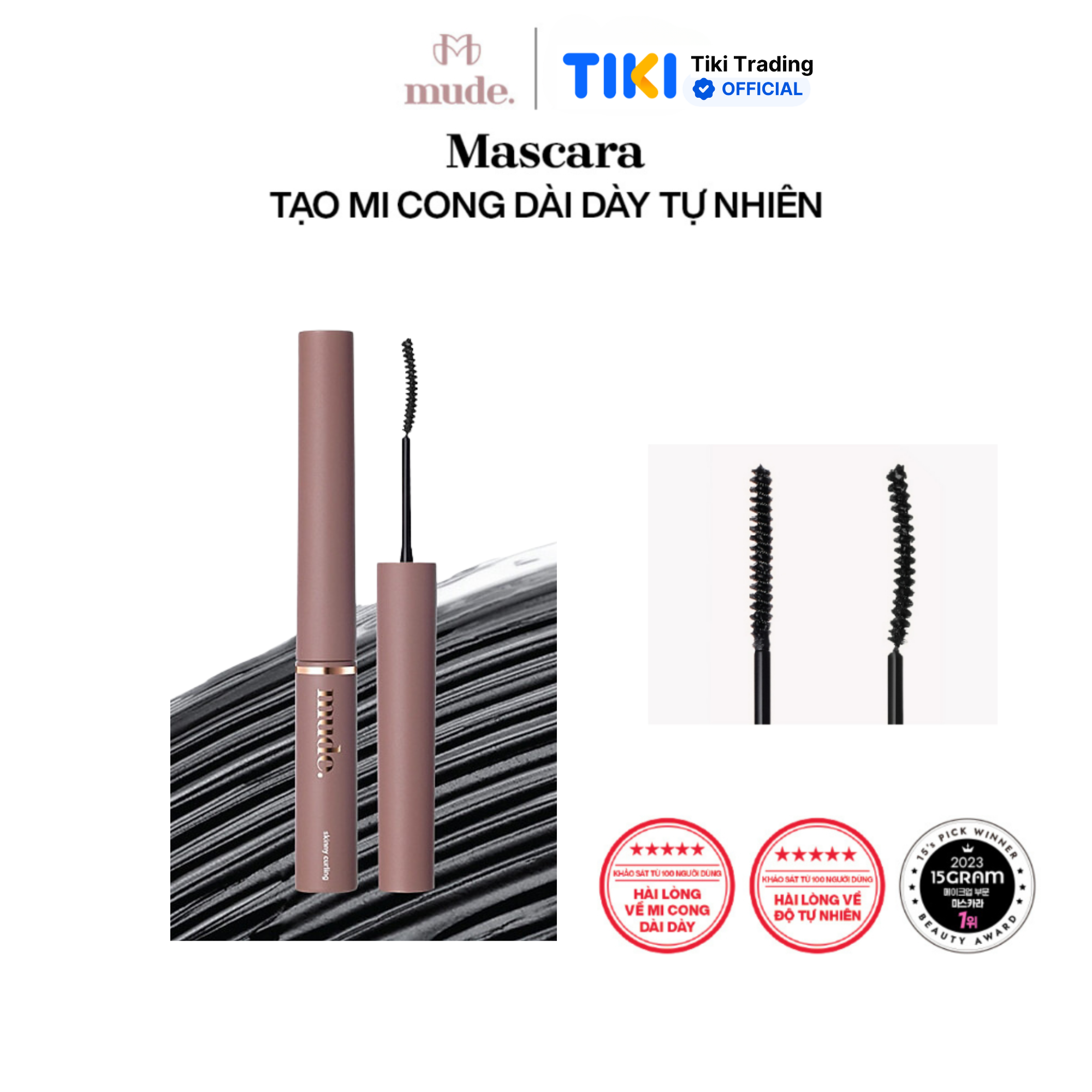 Mascara Chuốt Cong Dài Dày Mi Tự Nhiên Mude Inspire Skinny Curling Mascara (3ml)