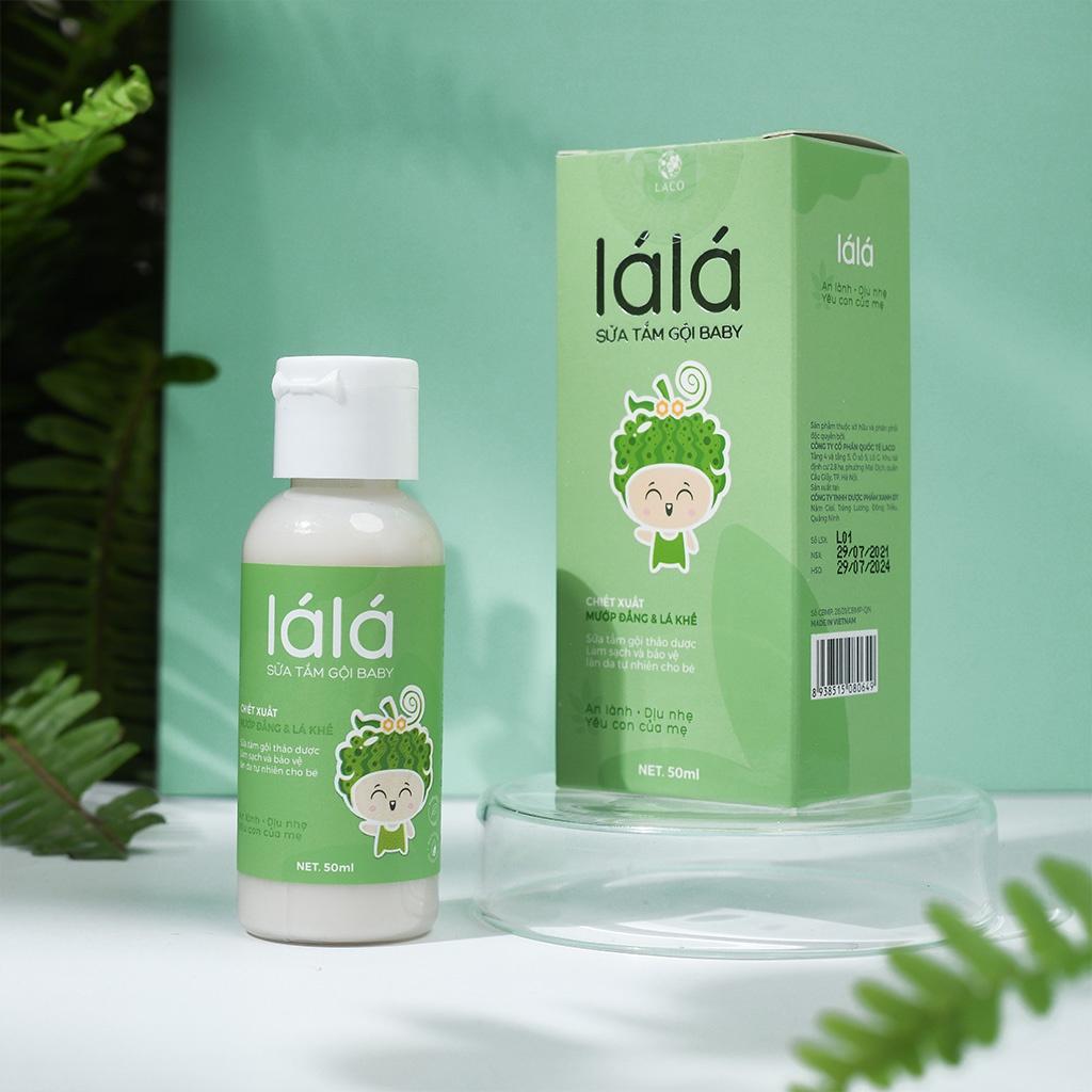 Sữa tắm gội Baby LACO Lá Lá 50ml - Làm sạch và bảo vệ làn da bé