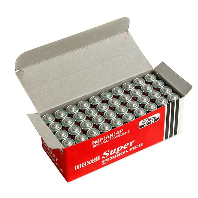 Hộp 40 Viên Pin AA Maxell carbon Siêu Bền R6P Maxell Super Power Ace