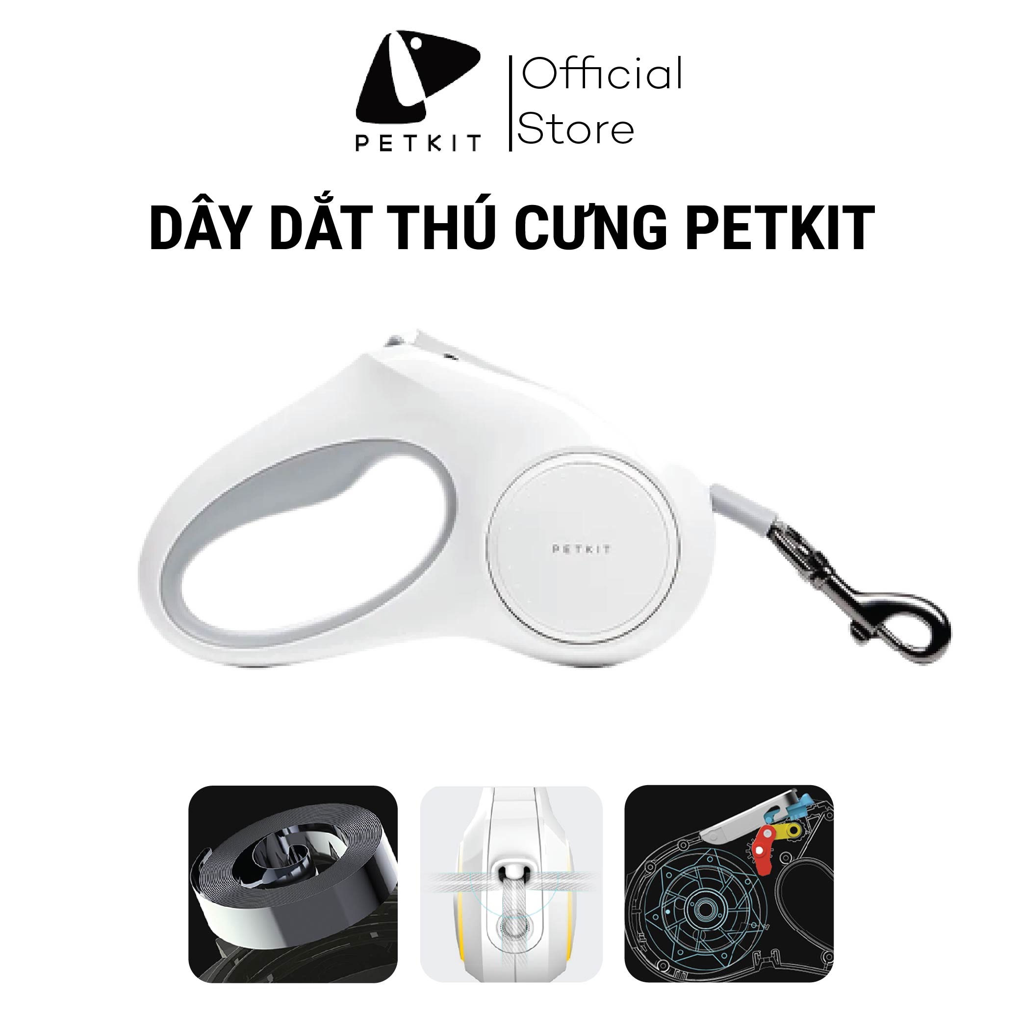 Dây Dắt Thú Cưng Rút Gọn, Dây Dắt Chó Mèo Đi Dạo Petkit Cao Cấp