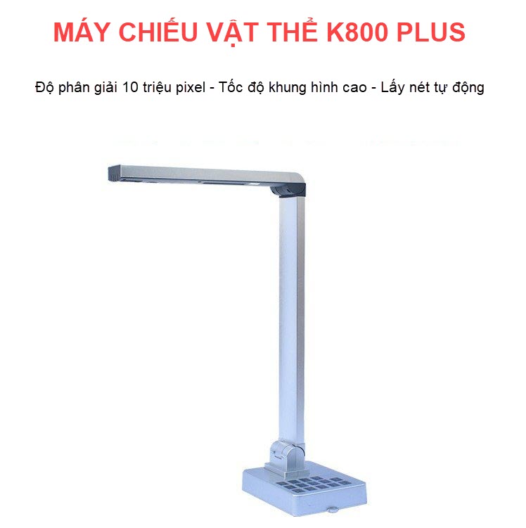 Quà Tặng Kèm - Máy Chiếu Vật Thể Scan Tài Liệu Màu Tốc Độ Cao K800 Plus Hỗ Trợ Kết Nối VGA - HDMI - USB - AV Độ Phân Giải 10MP. A3/A4/A5 Document Camera Image Scanner Direct Connect Visualizer Ultra Zoom Google Meet For Office And Classroom