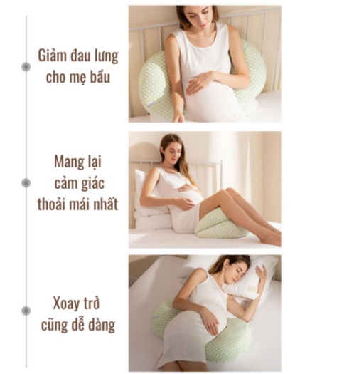 Gối cho bà bầu cao cấp 2 in 1, vừa là gối cánh tiên kết hợp chữ F