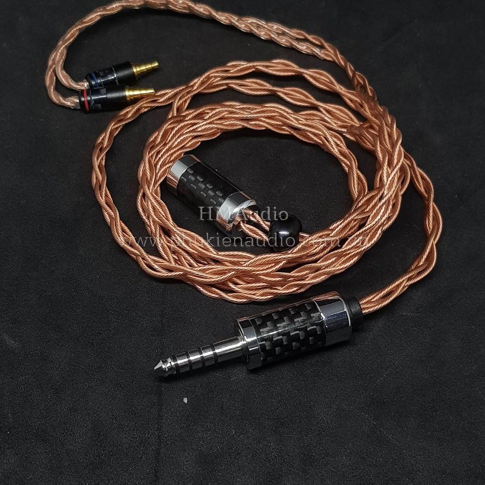 Dây tai nghe đồng OFC đường kính dây đơn 1.2mm tết 4 - Connector IE40 Pro