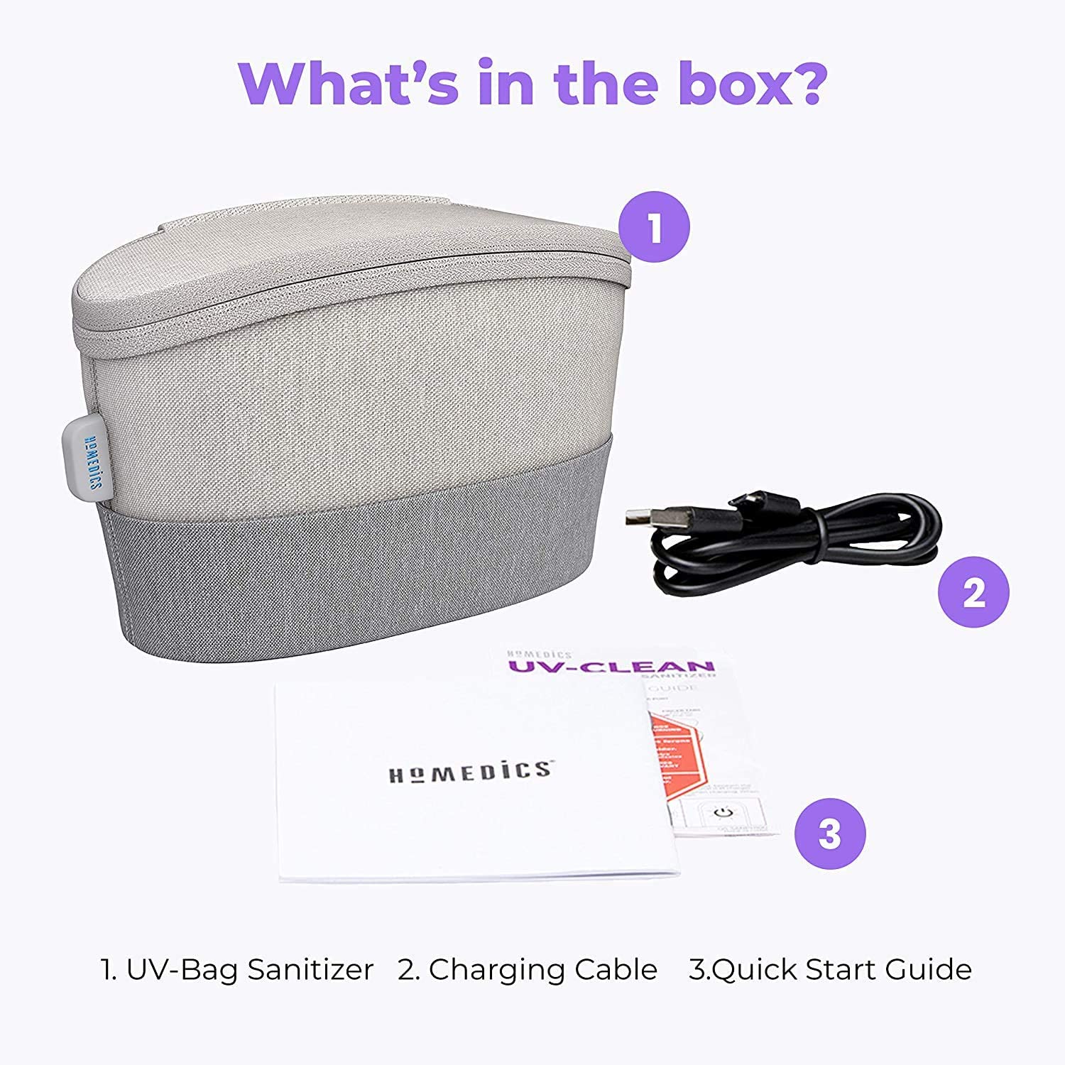Túi khử khuẩn cá nhân công nghệ UV-CLEAN pin sạc HoMedics SAN-B100